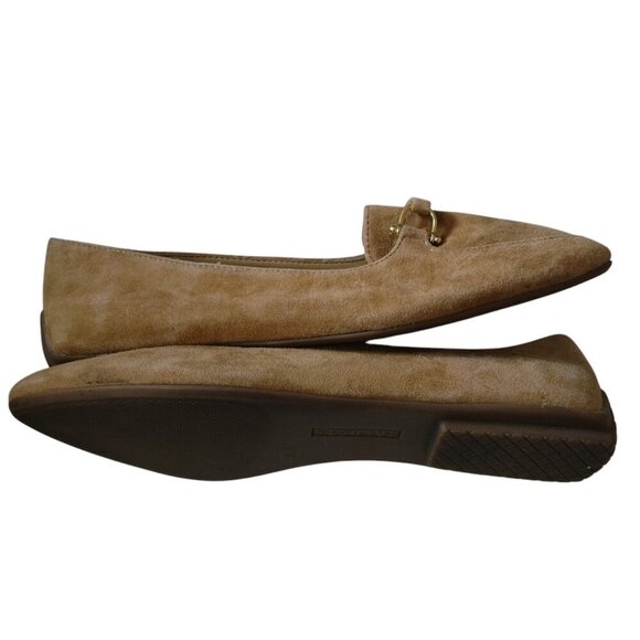 Talbots Women's Size 7M Tan Suede Leather Horse Bit Pointed Flats Classic - Picture 5 of 8